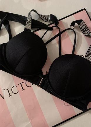 Бюст victoria's secret very sexy push-up bra & rhinestone shine strap thong panty