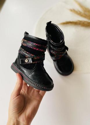 Зимние кожаные сапожки, сапожечки, ботинки 21 размер