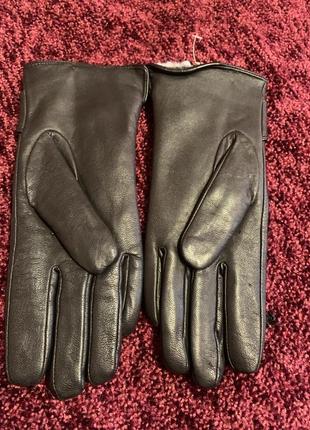 Кожаные теплые перчатки2 фото