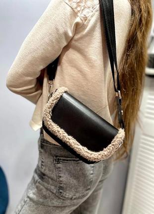 Клатч з міховою вставкою