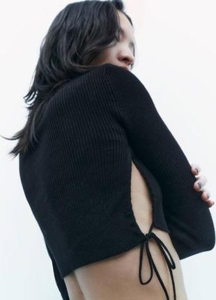Топ в рубчик з розрізами zara