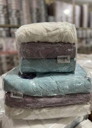 Махровые полотенца наборы туречки7 фото