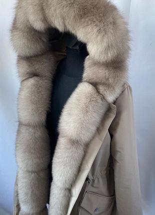 Женская парка куртка с натуральным мехом песца