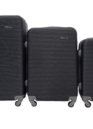 Міцна дорожня велика валіза на 4 колесах l carbon пластикова валіза чотириколісна колір чорний розмір чемодан великий7 фото