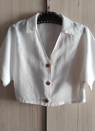 Zara льняная рубашка s7 фото