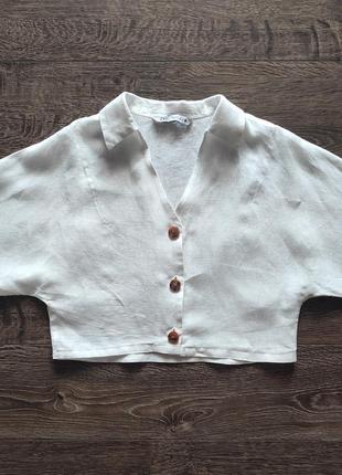 Zara льняная рубашка s9 фото
