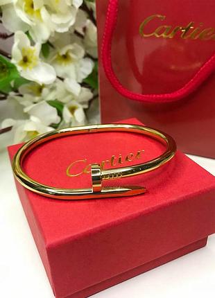 Брендовый браслет cartier в позолоте