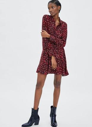 Стильное платье zara с длинными рукавами, xs