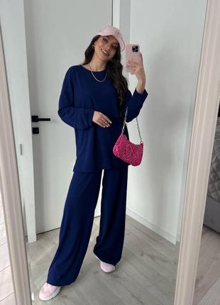 Женский брючный костюм прогулочный зеленый синий желтый лиловый