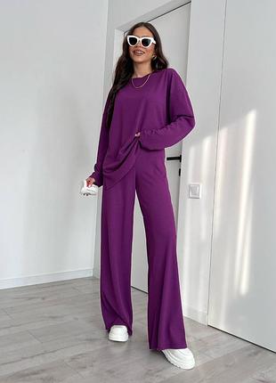 Женский брючный костюм прогулочный зеленый синий желтый лиловый2 фото