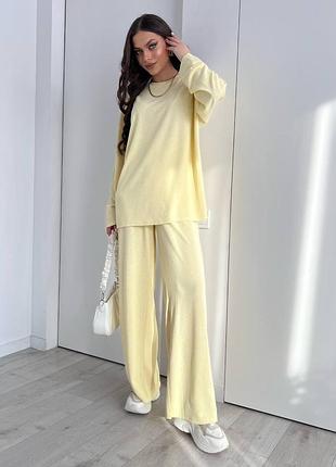 Женский брючный костюм прогулочный зеленый синий желтый лиловый7 фото