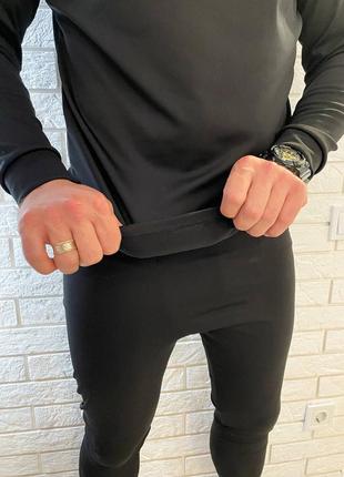 Термобелье мужское теплое  штаны на широкой резинке хорошо облегает тело ткань микродайвинг на флисе