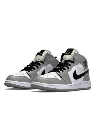 Nike air jordan 1 high gray white black fur