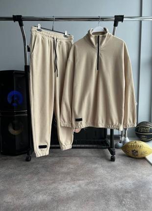 Топовий преміум костюм полар якісний теплий комплект кофта і штани стильний трендовий флісовий