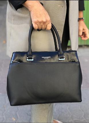 Стильна сумка жіноча чорна fashion & bags leather