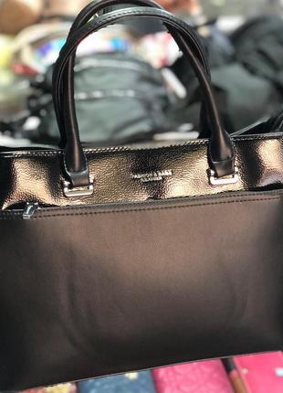Стильна сумка жіноча чорна fashion & bags leather3 фото