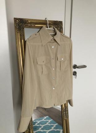 Винтажная итальянская рубашка с перламутровыми пуговками5 фото