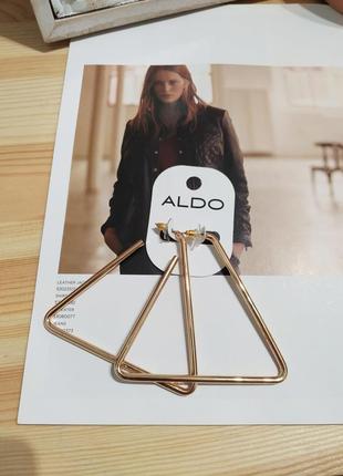 Стильные серьги геометрия aldo, сережки толстые золотистые кольца asos