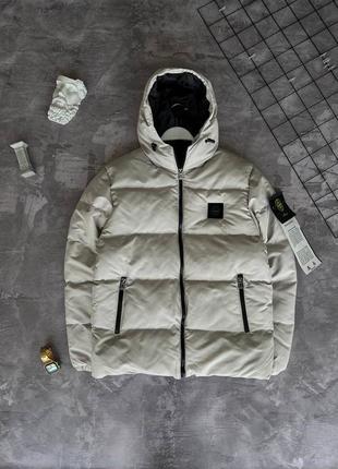 Трендовая зимняя куртка в стиле стон айленд премиум качественная с патчем stone island до -20 тепла стильная водоотталкивающая8 фото