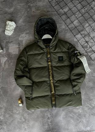 Трендовая зимняя куртка в стиле стон айленд премиум качественная с патчем stone island до -20 тепла стильная водоотталкивающая