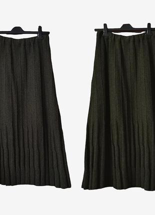 Юбка миди шерстяная юбка плиссе трикотажная теплая зимняя вязаная юбка макси французский винтаж2 фото