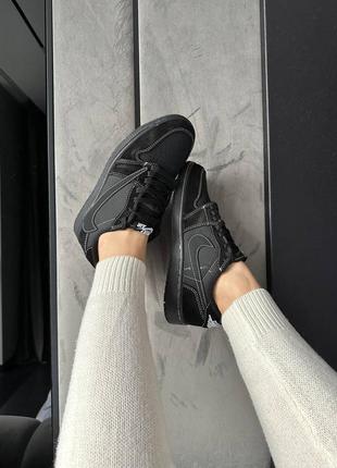 Кросівки nike air jordan 1 low og x travis scott blаck2 фото