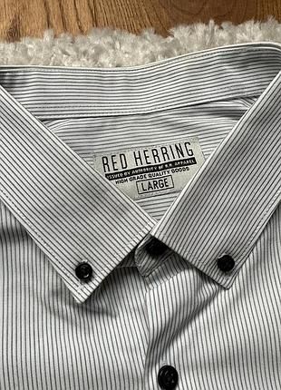 Red herring мужская рубашка с длинным рукавом в мелкую полоску