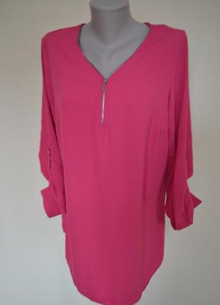 Шикарная брендовая длинная блузочка длинный рукав розовая2 фото