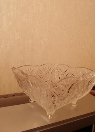 Чешский хрусталь ваза конфетница фруктовница1 фото