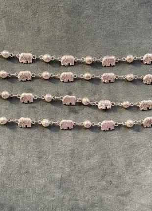 Серебряные браслеты со слониками 925 легкие2 фото