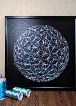 Картина в техніці string art. ручна робота.  3-д картина.  54/54 см.4 фото