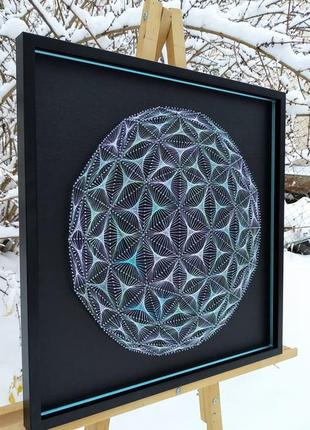 Картина в техніці string art. ручна робота.  3-д картина.  54/54 см.2 фото