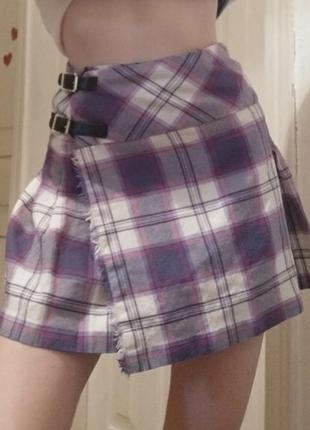 Шотландская колт-юбка юбка клет юбка мини1 фото
