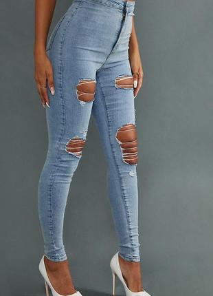 Рвані джинси скінні vintage vash від prettylittlething3 фото