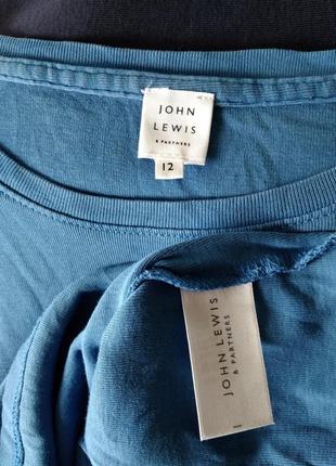 Р 12/64-48 зручна блакитна футболка з довгим рукавом лонгслів бавовна трикотаж john lewis4 фото
