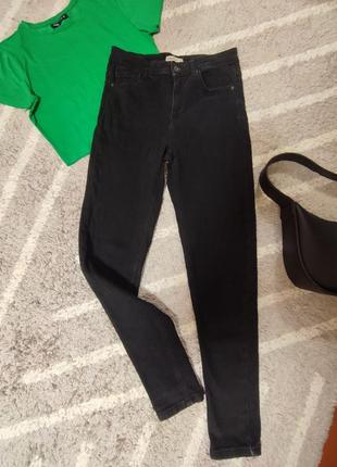 Черные джинсы скинни с высокой посадкой с легким начесом,р.хс1 фото
