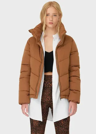 Куртка деми коричневая stradivarius s