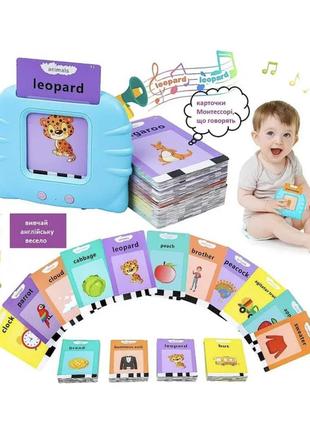 Інтерактивний дитячий планшет для вивчення английскої мови, абетка smart kids 112 карток(224слова)3 фото