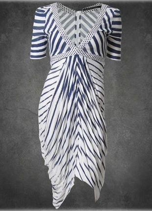 Брендовое платье в полоску bolongaro trevor, англия, оригинал, р-р xs. новое.