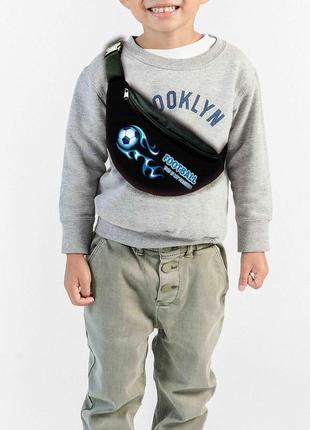 Сумка-бананка детская футбол с принтом ,32х15см,сумка футболиста для мальчика через плечо