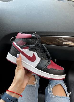 Кроссовки nike air jordan 1 black cherry6 фото