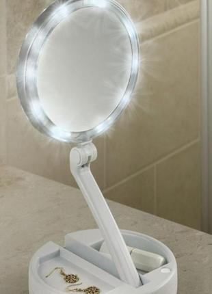 Складное зеркало для макияжа с led подсветкой my fold away mirror