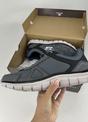 Кросівки skechers track scloric 52631 gynv (km3008) сині сірі, оригінальні кросівки скейчерс2 фото