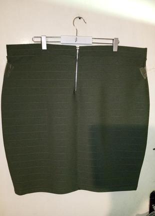 Трикотажная-стрейч,плотная юбка по фигуре,в рубчик,большого размера,zizzi,турция2 фото