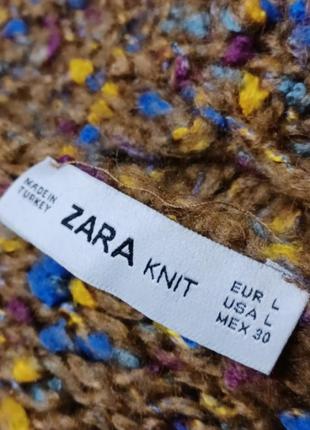 Брендовий  стильний  об'ємний  теплий  светр  р.l від zara  ,меланж,4 фото