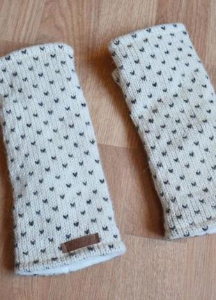 Mc row шерстяные теплые рукавицы митенки перчатки варежки. германия.2 фото