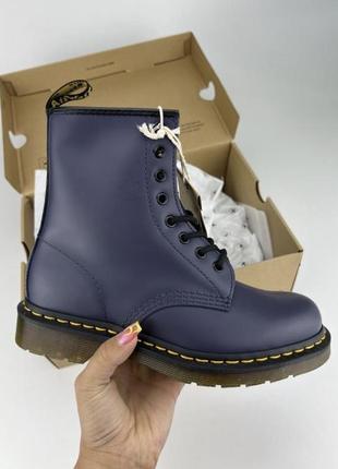 Ботинки dr. martens 1460 smooth leather 27139403 indigo (фиолетовые), оригинальные ботинки др мартенс женские