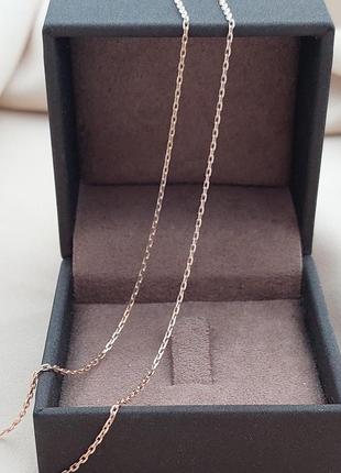 Цепочка из золота на шею с анкерным плетением тонкая 40 см