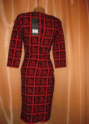 Силуэтное приталенное закрытое офісна суплатье красное с черным км1814 маленький размер s xs в офис2 фото