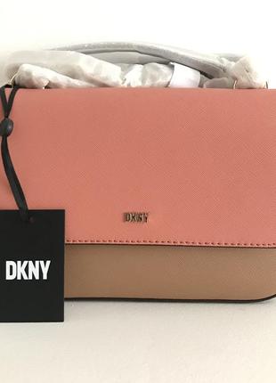 Сумка кожаная dkny sina flap shoulder bag r2231a14 оригинал6 фото